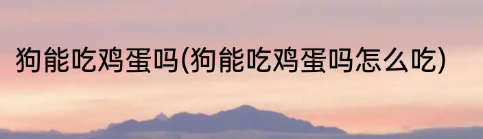 狗能吃鸡蛋吗(狗能吃鸡蛋吗怎么吃)