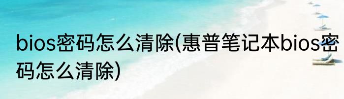 bios密码怎么清除(惠普笔记本bios密码怎么清除)