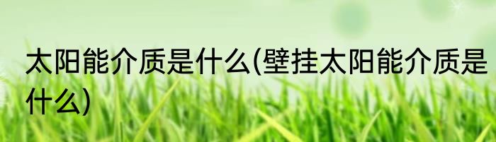 太阳能介质是什么(壁挂太阳能介质是什么)