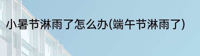 小暑节淋雨了怎么办(端午节淋雨了)
