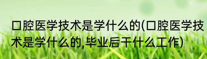 口腔医学技术是学什么的(口腔医学技术是学什么的,毕业后干什么工作)
