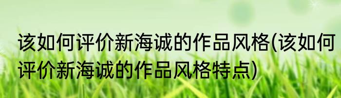 该如何评价新海诚的作品风格(该如何评价新海诚的作品风格特点)