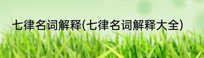 七律名词解释(七律名词解释大全)