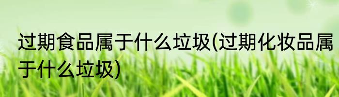 过期食品属于什么垃圾(过期化妆品属于什么垃圾)