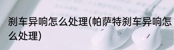 刹车异响怎么处理(帕萨特刹车异响怎么处理)