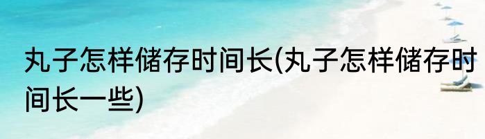 丸子怎样储存时间长(丸子怎样储存时间长一些)