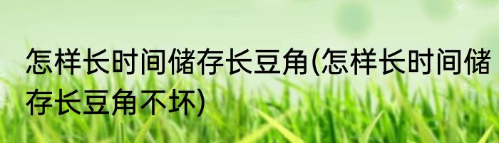 怎样长时间储存长豆角(怎样长时间储存长豆角不坏)