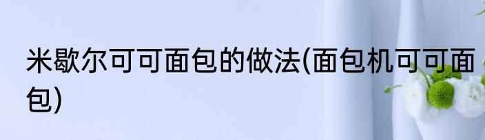 米歇尔可可面包的做法(面包机可可面包)