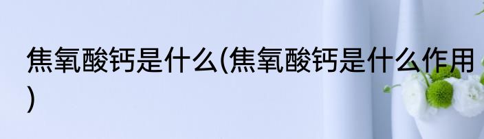 焦氧酸钙是什么(焦氧酸钙是什么作用)
