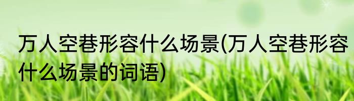 万人空巷形容什么场景(万人空巷形容什么场景的词语)