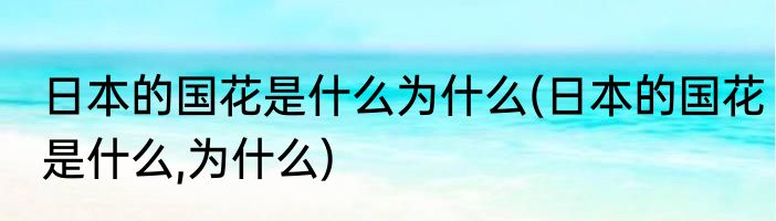 日本的国花是什么为什么(日本的国花是什么,为什么)