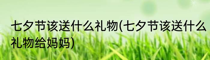 七夕节该送什么礼物(七夕节该送什么礼物给妈妈)