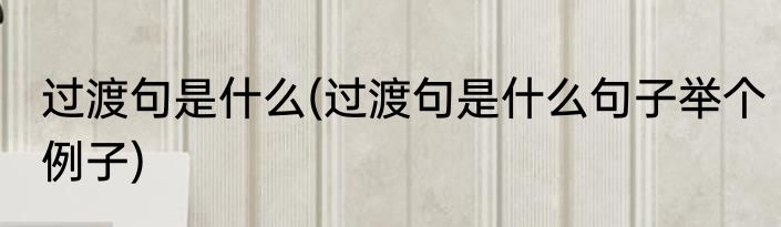 过渡句是什么(过渡句是什么句子举个例子)