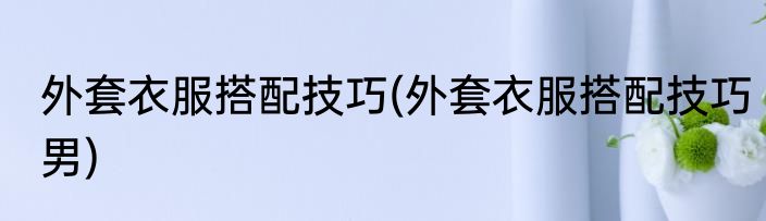 外套衣服搭配技巧(外套衣服搭配技巧男)
