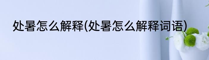 处暑怎么解释(处暑怎么解释词语)