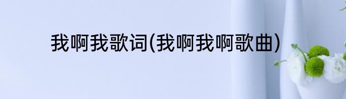 我啊我歌词(我啊我啊歌曲)