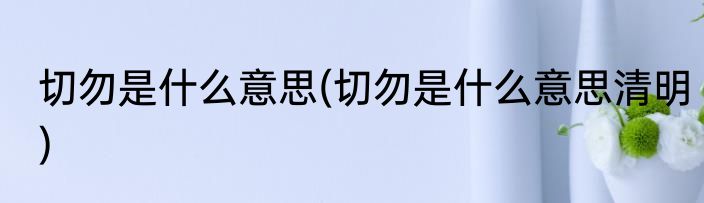 切勿是什么意思(切勿是什么意思清明)