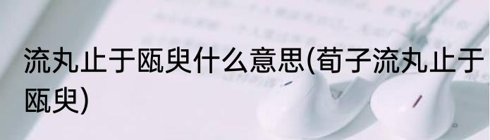 流丸止于瓯臾什么意思(荀子流丸止于瓯臾)