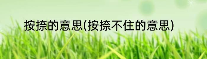 按捺的意思(按捺不住的意思)