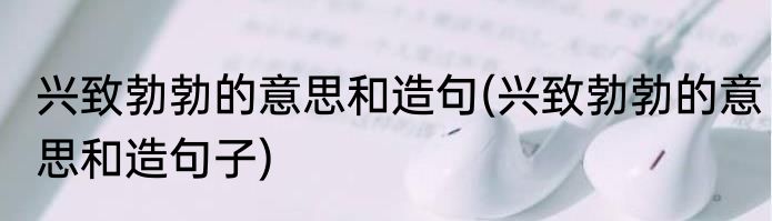 兴致勃勃的意思和造句(兴致勃勃的意思和造句子)