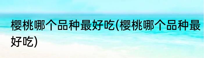樱桃哪个品种最好吃(樱桃哪个品种最好吃)