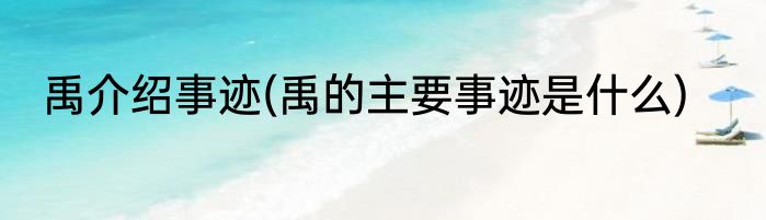 禹介绍事迹(禹的主要事迹是什么)