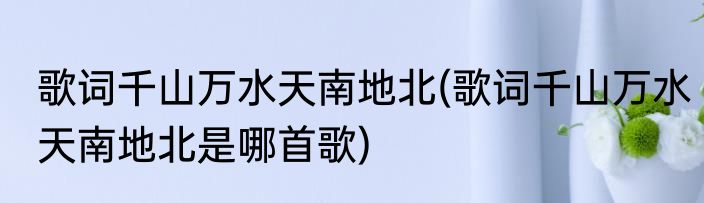 歌词千山万水天南地北(歌词千山万水天南地北是哪首歌)