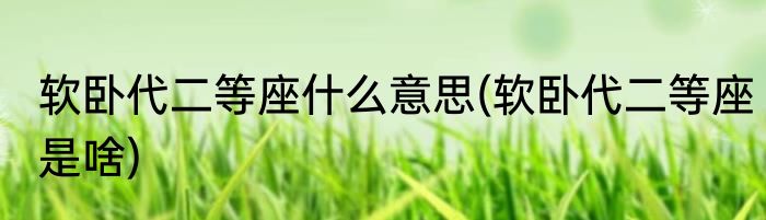 软卧代二等座什么意思(软卧代二等座是啥)