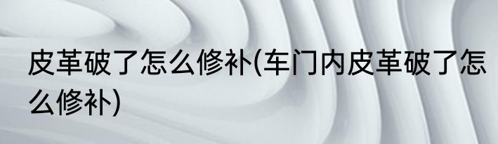 皮革破了怎么修补(车门内皮革破了怎么修补)