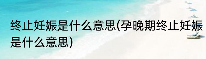 终止妊娠是什么意思(孕晚期终止妊娠是什么意思)