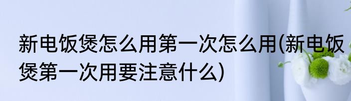 新电饭煲怎么用第一次怎么用(新电饭煲第一次用要注意什么)