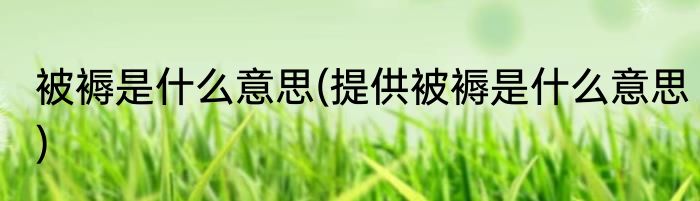 被褥是什么意思(提供被褥是什么意思)