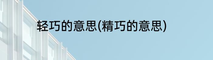轻巧的意思(精巧的意思)