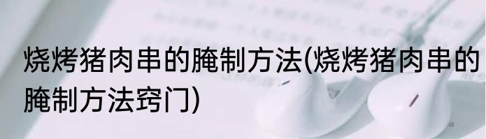 烧烤猪肉串的腌制方法(烧烤猪肉串的腌制方法窍门)