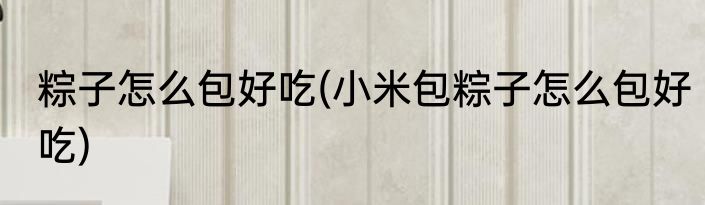 粽子怎么包好吃(小米包粽子怎么包好吃)