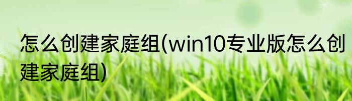 怎么创建家庭组(win10专业版怎么创建家庭组)