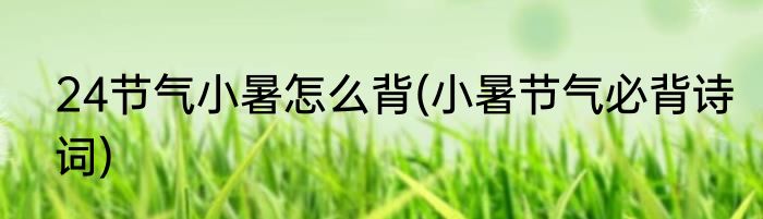 24节气小暑怎么背(小暑节气必背诗词)