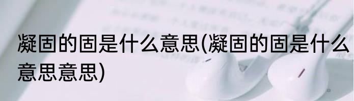 凝固的固是什么意思(凝固的固是什么意思意思)