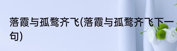 落霞与孤鹜齐飞(落霞与孤鹜齐飞下一句)
