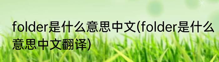 folder是什么意思中文(folder是什么意思中文翻译)