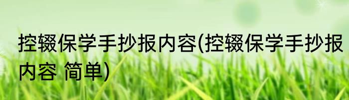 控辍保学手抄报内容(控辍保学手抄报内容 简单)