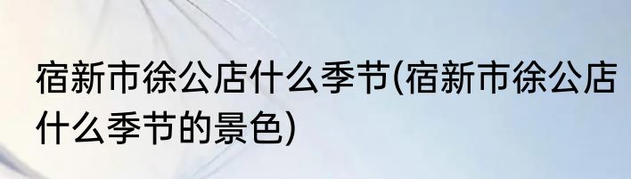 宿新市徐公店什么季节(宿新市徐公店什么季节的景色)