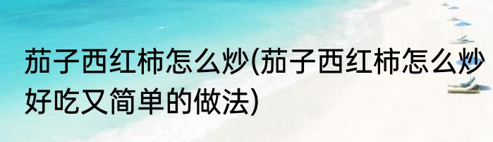茄子西红柿怎么炒(茄子西红柿怎么炒好吃又简单的做法)