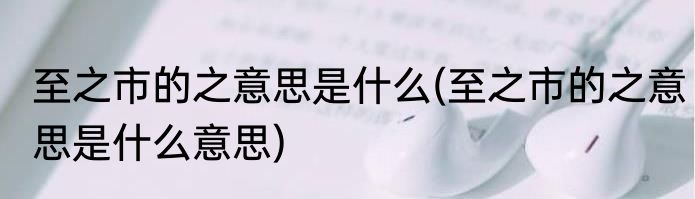 至之市的之意思是什么(至之市的之意思是什么意思)