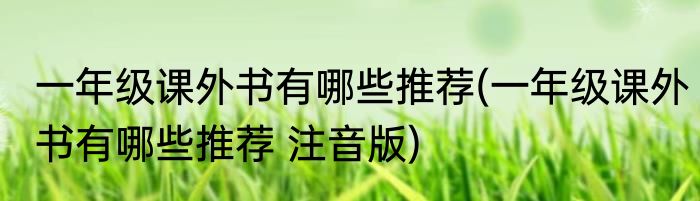 一年级课外书有哪些推荐(一年级课外书有哪些推荐 注音版)