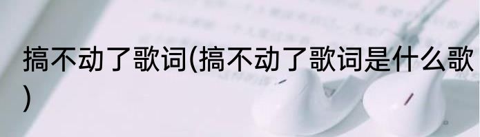 搞不动了歌词(搞不动了歌词是什么歌)