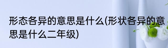 形态各异的意思是什么(形状各异的意思是什么二年级)