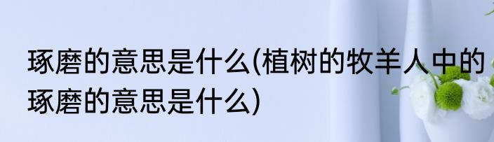 琢磨的意思是什么(植树的牧羊人中的琢磨的意思是什么)