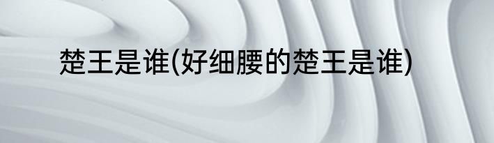 楚王是谁(好细腰的楚王是谁)