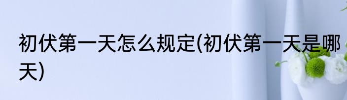 初伏第一天怎么规定(初伏第一天是哪天)